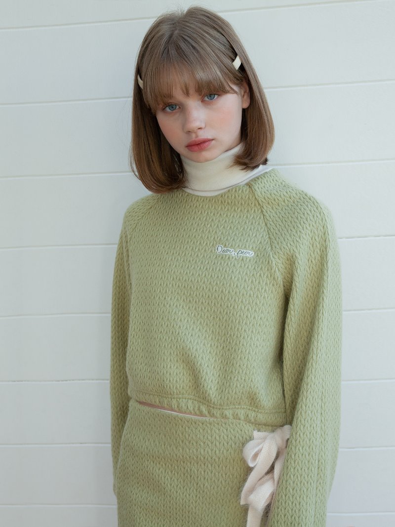 TWISTED KNIT HIGHNECK TOP_PASTEL GREEN